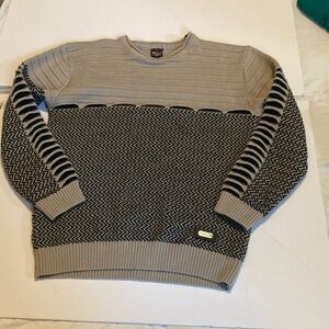 Balli Collection wool blend taupe and black sweater
